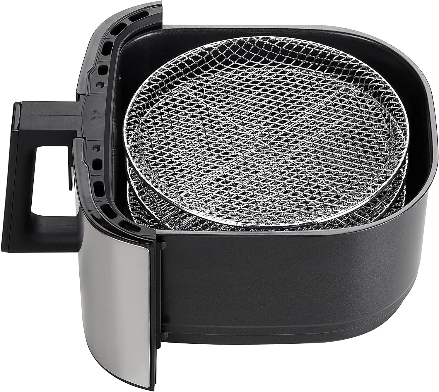 GoWISE USA 7-Quart Air Fryer & Dehydrator Max Steel XL- with Touchscreen Display with Stackable Dehydrating Racks with Preheat & Mute Functions + 100 Recipes (Stainless Steel)