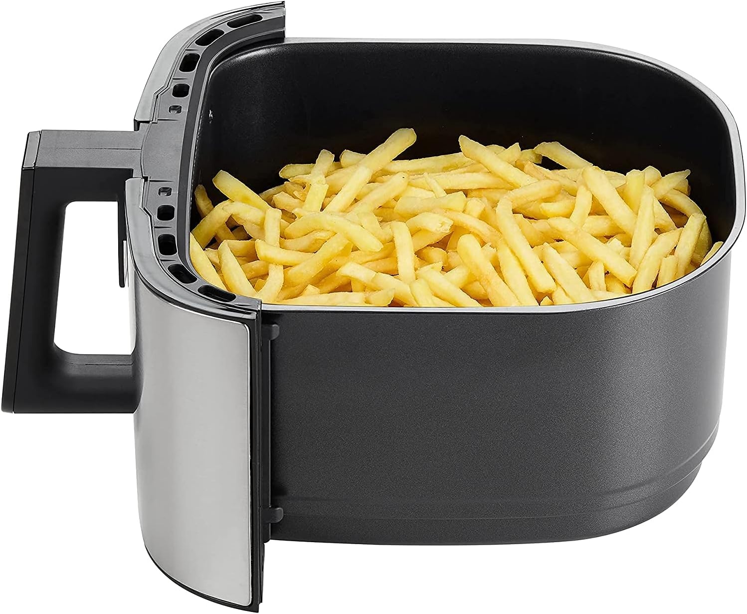 GoWISE USA 7-Quart Air Fryer & Dehydrator Max Steel XL- with Touchscreen Display with Stackable Dehydrating Racks with Preheat & Mute Functions + 100 Recipes (Stainless Steel)