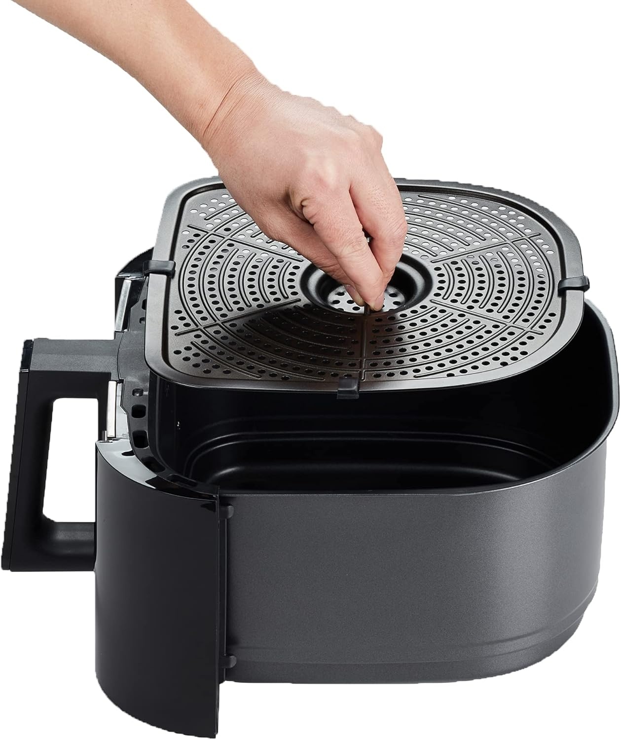 GoWISE USA 7-Quart Air Fryer & Dehydrator – with Ergonomic Touchscreen Display with Stackable Dehydrating Racks with Preheat & Broil Functions + 100 Recipes (Black/Copper))(Black/Copper)