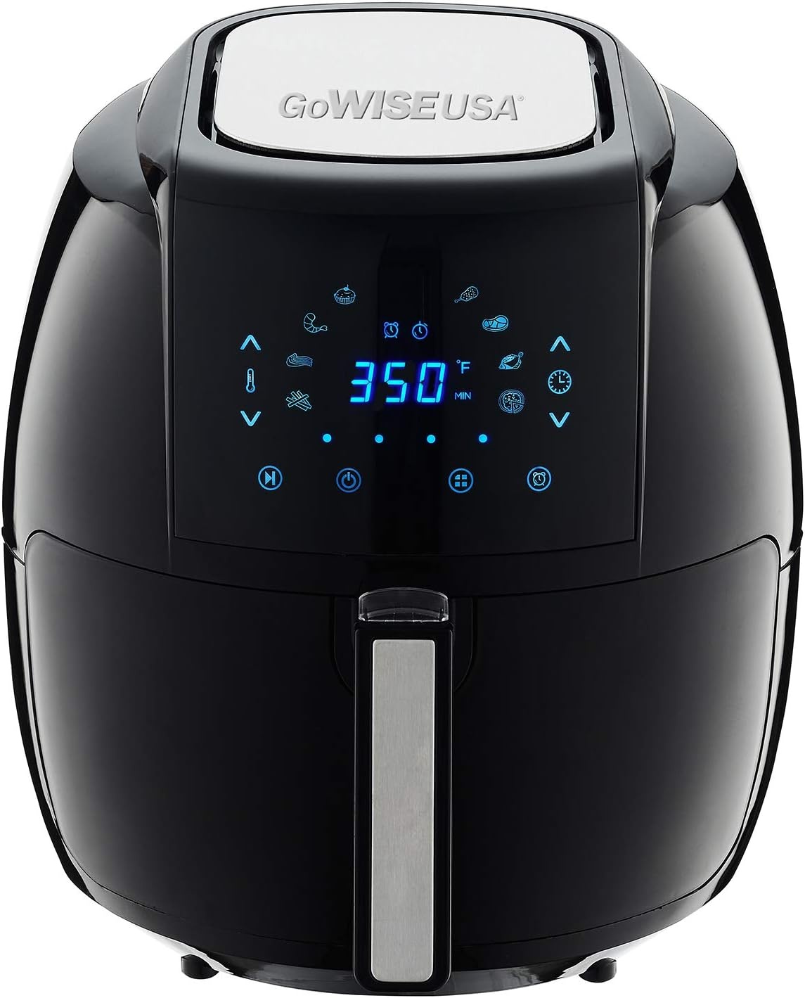 GoWISE USA GW22731 5.8-Quarts 8-in-1 Electric Air Fryer XL + 50 Recipes for your Air Fryer Book (Black)(Black)