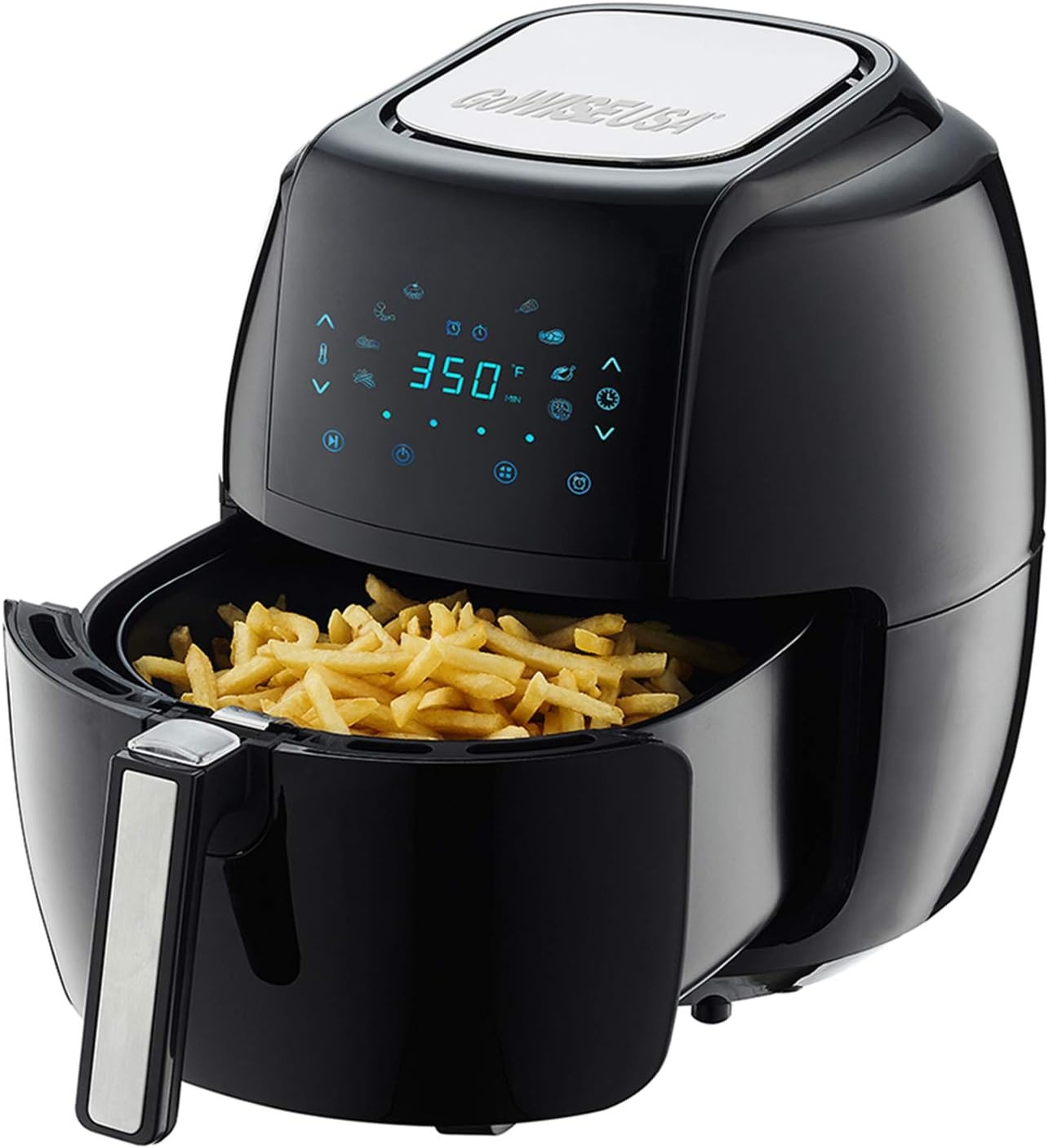 GoWISE USA GW22731 5.8-Quarts 8-in-1 Electric Air Fryer XL + 50 Recipes for your Air Fryer Book (Black)(Black)