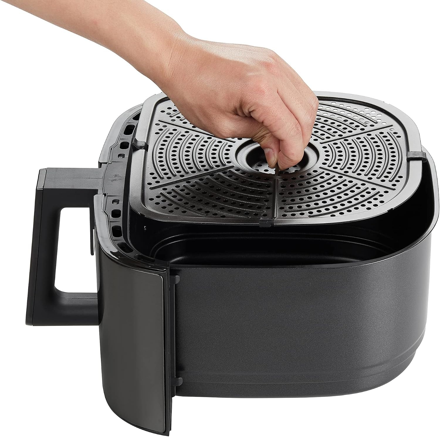 GoWISE USA 7-Quart Air Fryer & Dehydrator MAX STEEL XL- with Touchscreen Display with Stackable Dehydrating Racks with Preheat & Mute Functions + 100 Recipes (Black Stainless Steel)