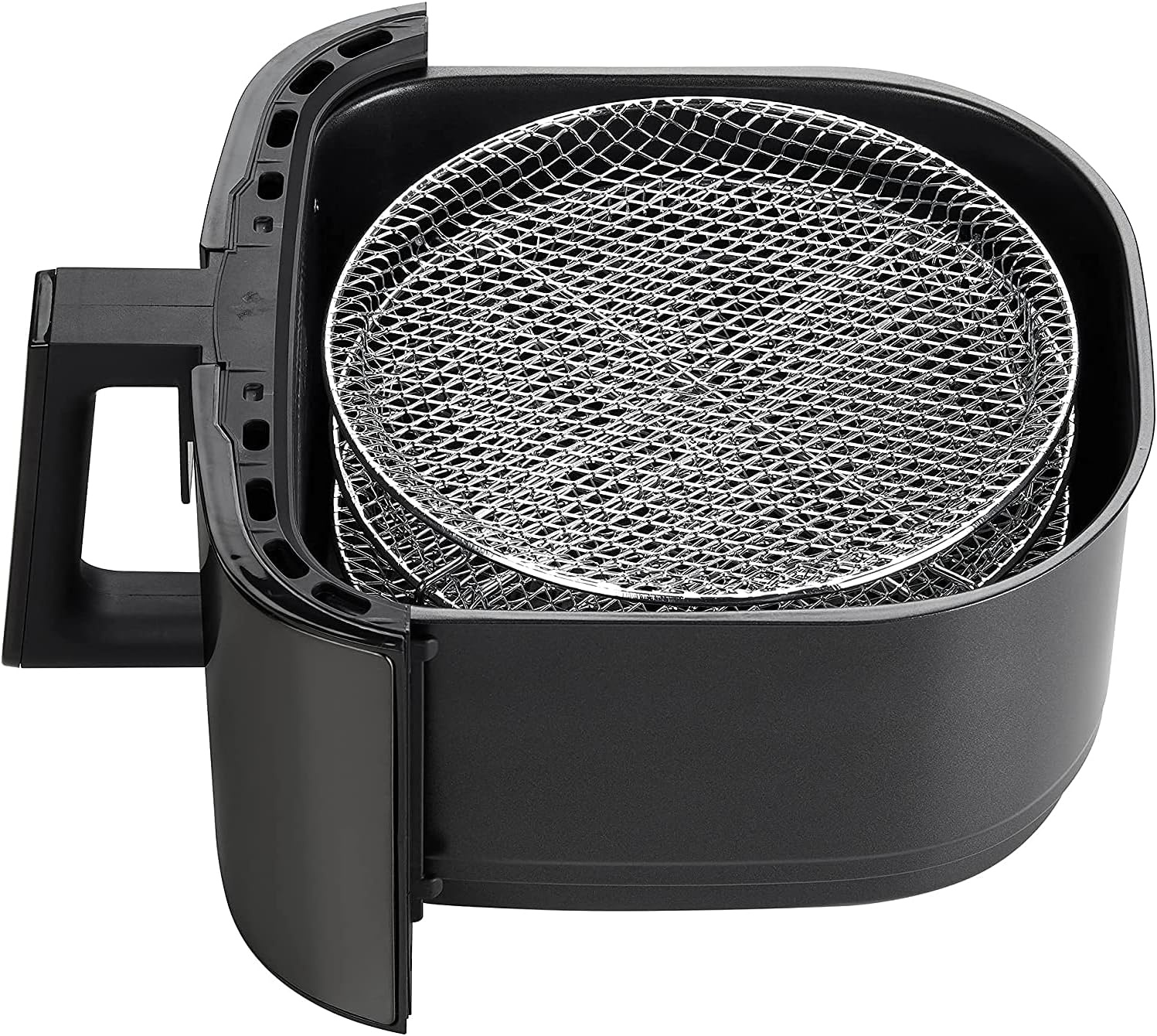 GoWISE USA 7-Quart Air Fryer & Dehydrator MAX STEEL XL- with Touchscreen Display with Stackable Dehydrating Racks with Preheat & Mute Functions + 100 Recipes (Black Stainless Steel)