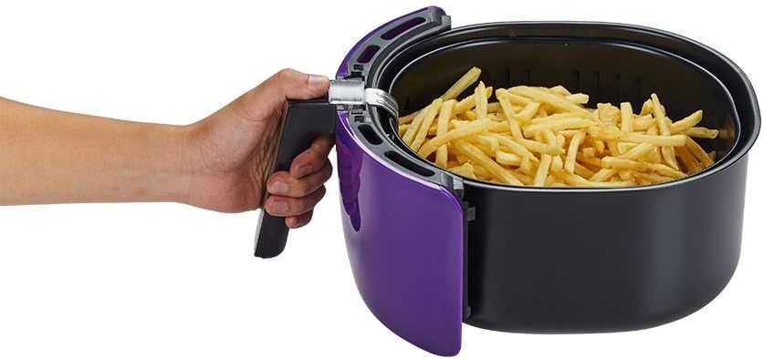 5.8 Quart Digital Touchscreen Air Fryer with Cake Pan + 50 Recipes for your Air Fryer Book (Plum)