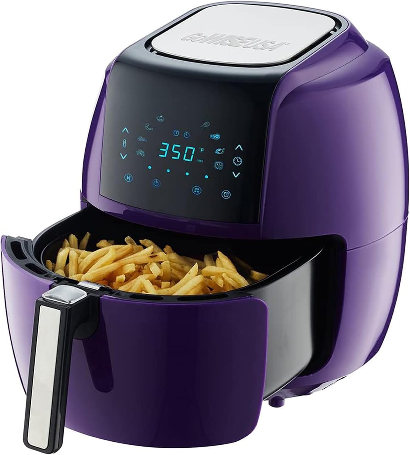 GoWISE USA GWAC22003 5.8-Quart Air Fryer with Accessories, 6 Pcs, and 8 Cooking Presets + 100 Recipes (Black), Qt(Plum + Accessories)