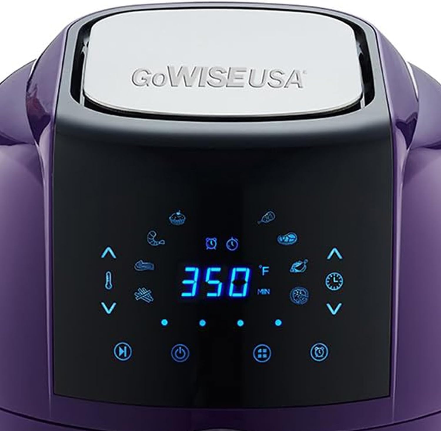 GoWISE USA GWAC22003 5.8-Quart Air Fryer with Accessories, 6 Pcs, and 8 Cooking Presets + 100 Recipes (Black), Qt(Plum + Accessories)