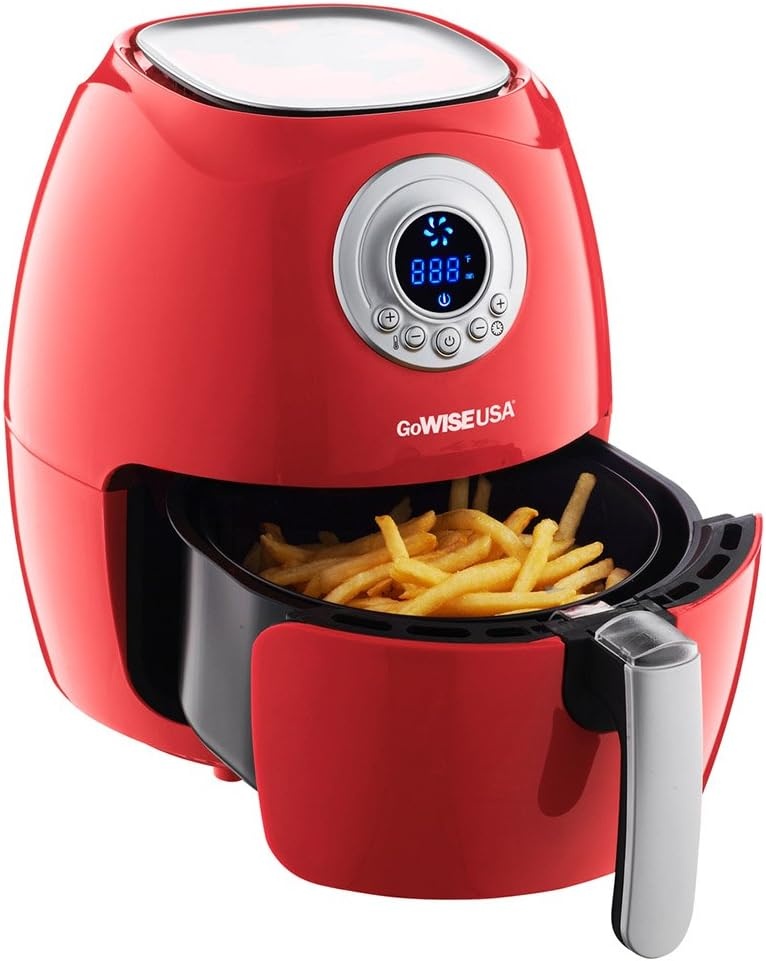 GoWISE USA 2.75-Quarts Air Fryer + 6 Piece Accessory Set (Red)