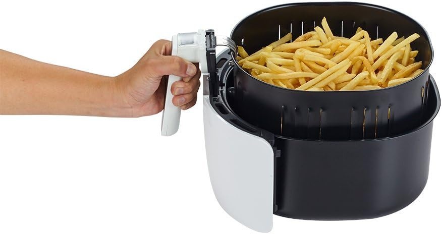 GoWISE USA 5.8 Quart Digital Touchscreen Air Fryer with Grill Rack (White)