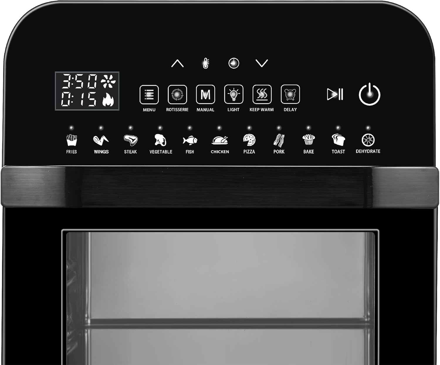 GoWISE USA GW44803 Ultra 12.7-Quart Electric Air Fryer Oven with Rotisserie and Dehydrator + 11 Accessories and 50 Recipes, Black, QT(Black)