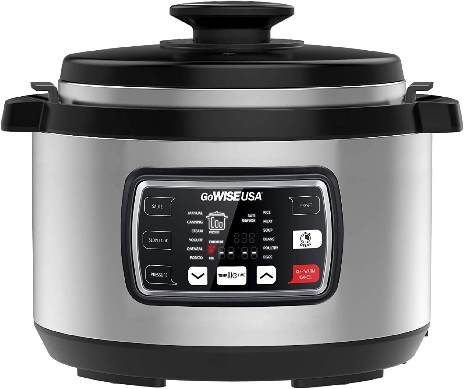 GoWISE USA GW22708 Ovate 8.5-Qt 12-In-1 Electric Pressure Cooker Oval with Slow Cook, Rice, Yogurt, Egg, Saute, Steamer, Keep Warm Functions + Accessories & Recipes(9.5 Quarts)