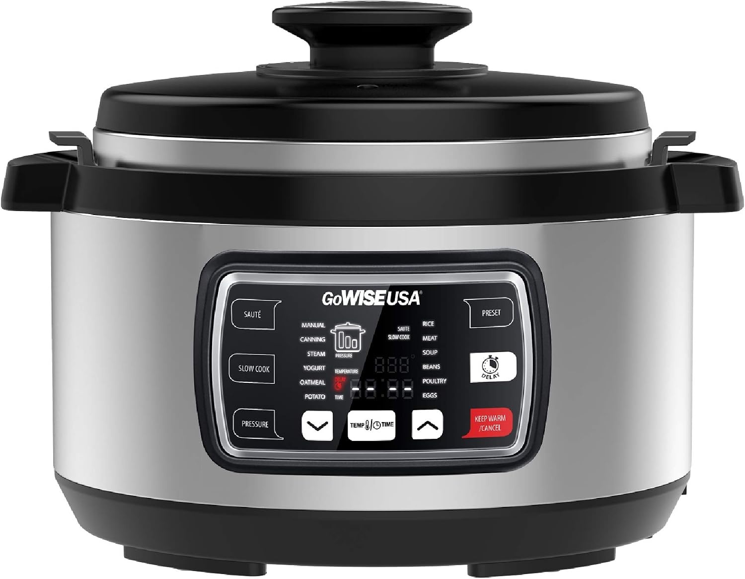 GoWISE USA GW22708 Ovate 8.5-Qt 12-In-1 Electric Pressure Cooker Oval with Slow Cook, Rice, Yogurt, Egg, Saute, Steamer, Keep Warm Functions + Accessories & Recipes(8.5 Quarts)