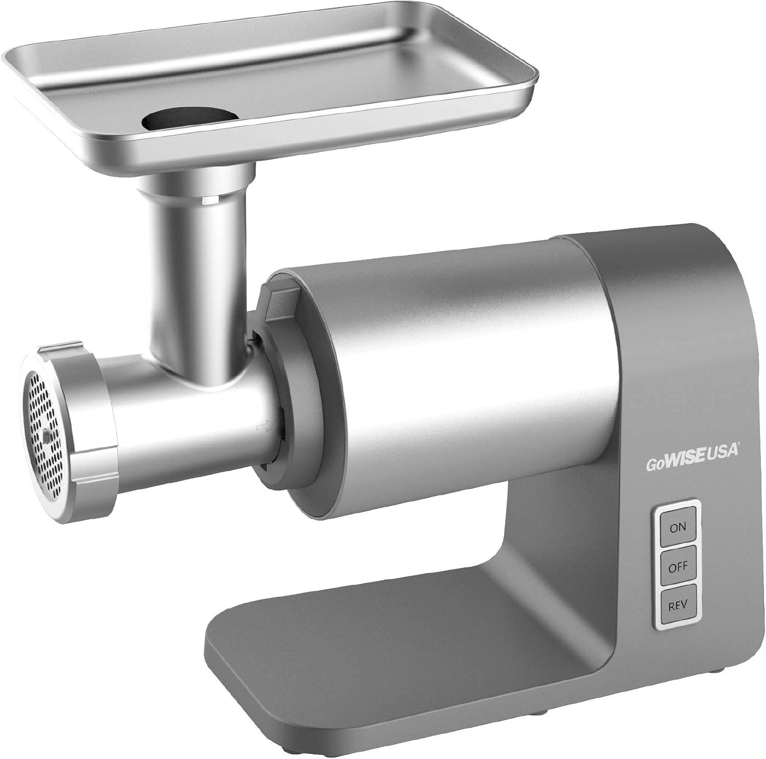 GoWISE USA Electric Meat Grinder, Heavy Duty 2000-Watt Max Grinder with DC Motor, Sausage Maker, Kibbe Kit with 3 Cutting Plates, Stainless Steel Cutting Blade + Recipe Book, GW88012