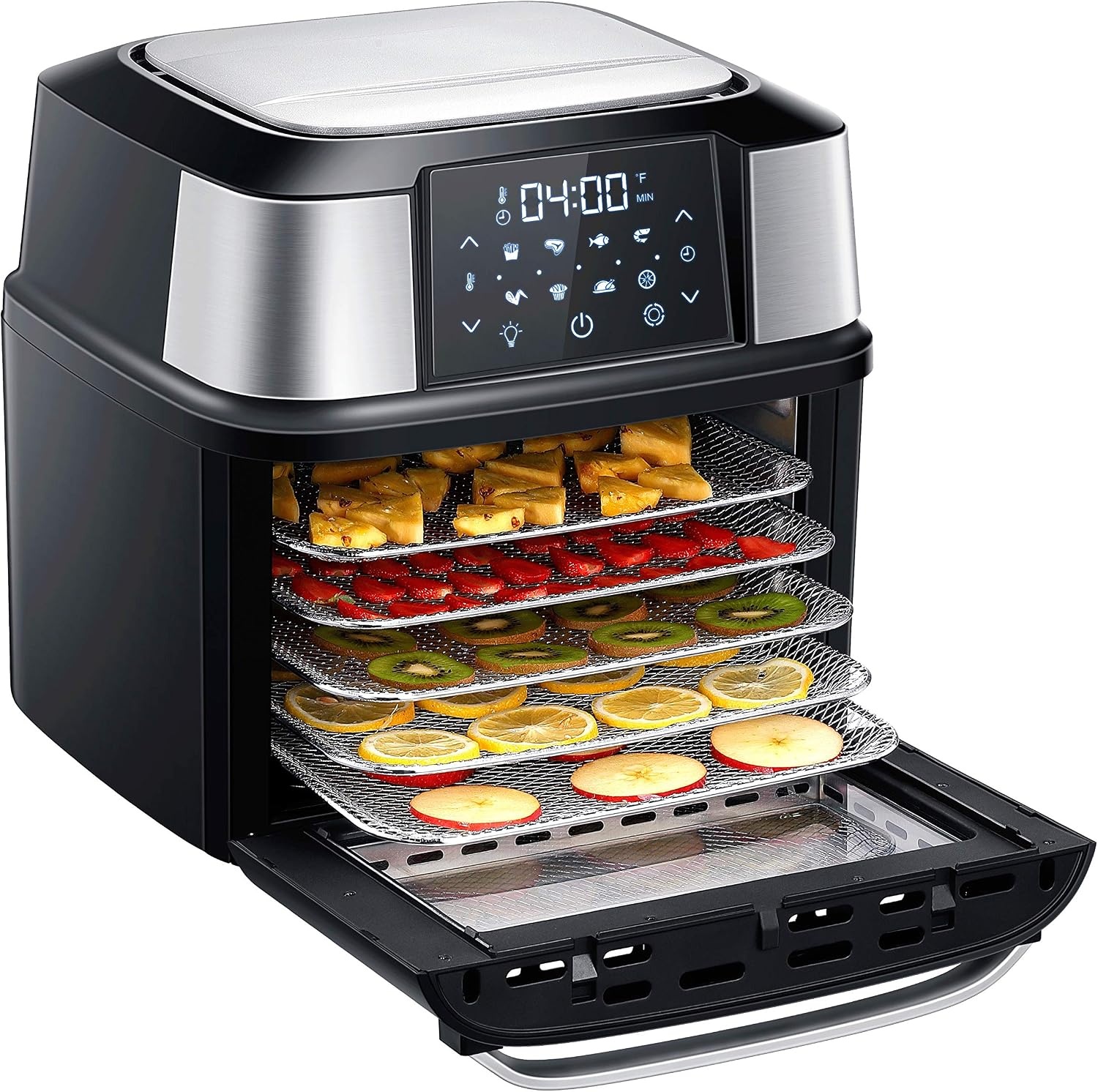 GoWISE USA 17-Quart Air Fryer & Food Dehydrator – 5 Drying Trays plus 6 Additional Accessories – Perfect for Drying Beef Jerky, Herbs, Fruit, Vegetables, Dog Treats(Air Fryer)