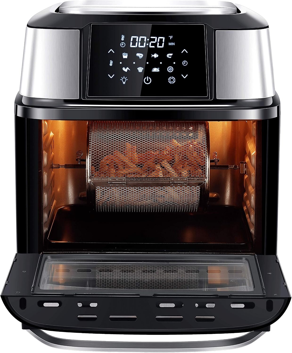 GoWISE USA 17-Quart Air Fryer & Food Dehydrator – 5 Drying Trays plus 6 Additional Accessories – Perfect for Drying Beef Jerky, Herbs, Fruit, Vegetables, Dog Treats(Air Fryer)