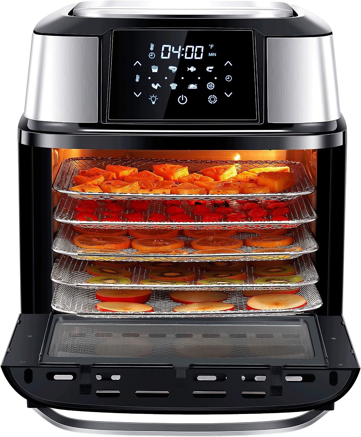 GoWISE USA 17-Quart Air Fryer & Food Dehydrator – 5 Drying Trays plus 6 Additional Accessories – Perfect for Drying Beef Jerky, Herbs, Fruit, Vegetables, Dog Treats(Air Fryer)