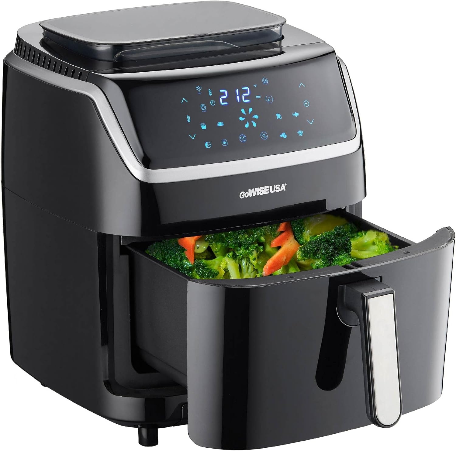 GoWISE USA 7-Quart Steam Air Fryer – with Touchscreen Display with 8 cooking presets + 100 Recipes